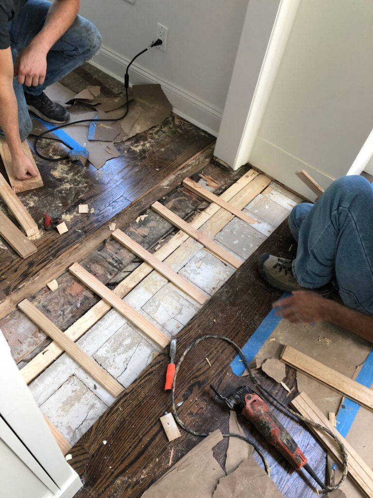 Flooring repair in Sands Point during project