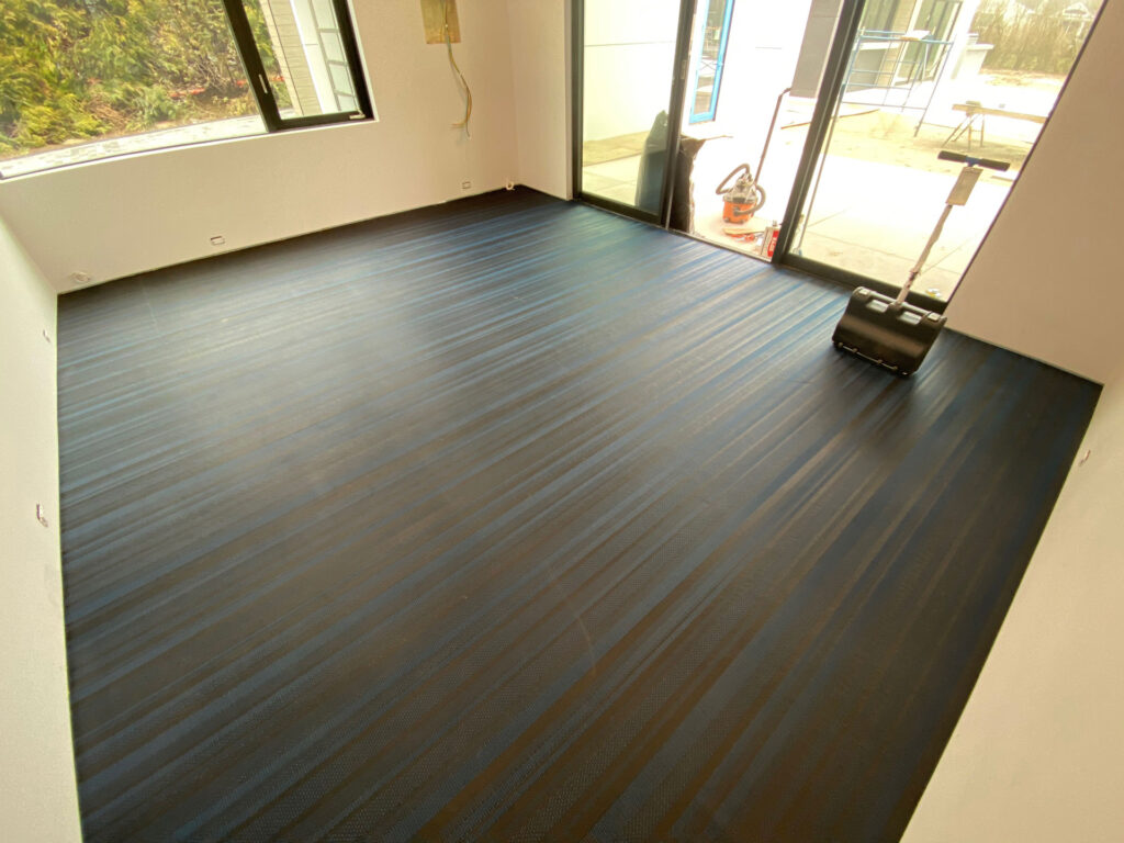 Vinyl gym flooring installation