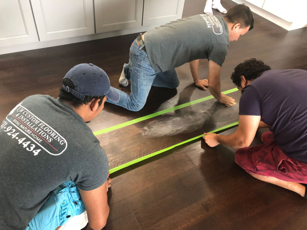 Spot fixing hardwood flooring