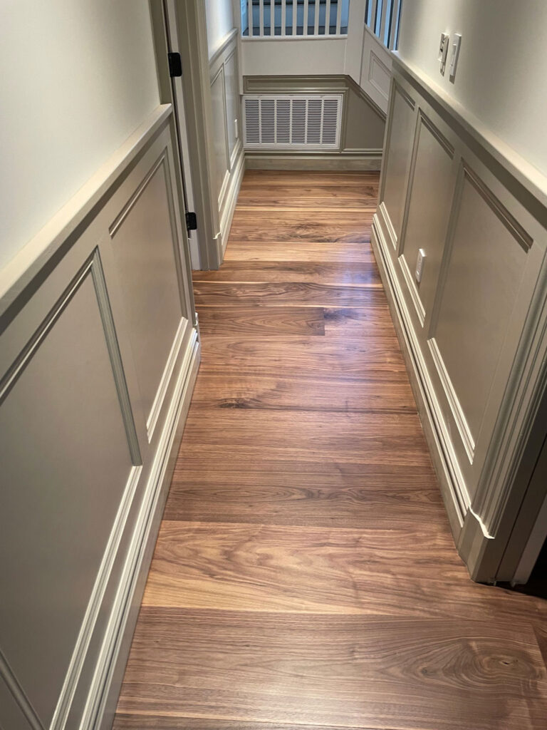 walnut hardwood flooring installation in Southampton