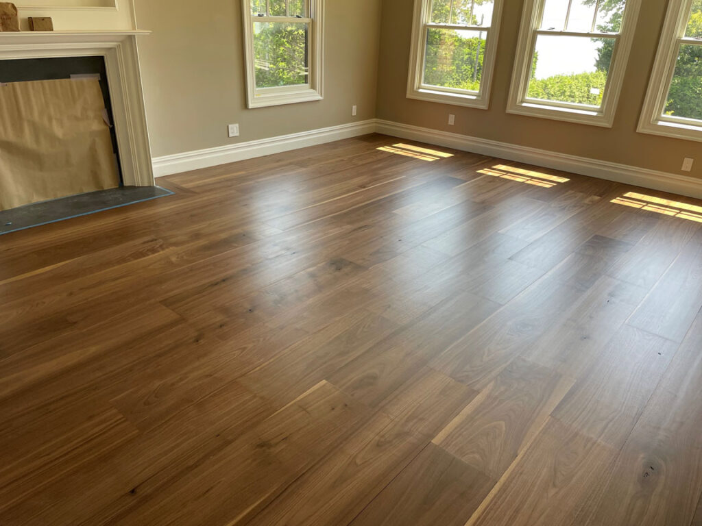 walnut hardwood flooring installation in Southampton