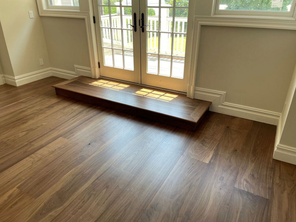 walnut hardwood flooring installation in Southampton