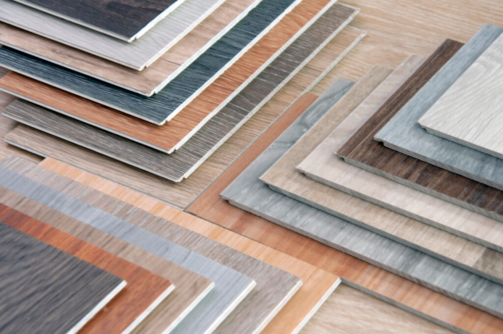 tiles of engineered hardwood flooring