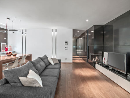 living room with light-toned hardwood flooring