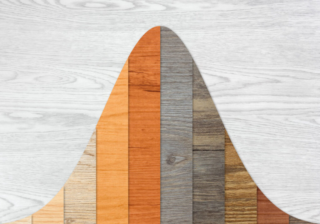 hardwood flooring in the shape of a bell curve